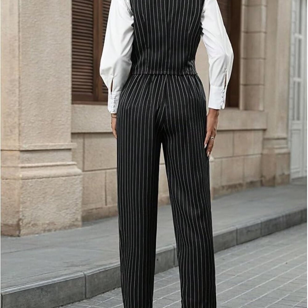 🖤✨ Chic Pinstripe Vest & Pants Set | Size Small ✨🖤 - Picture 3 of 5
